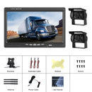 LeeKooLuu Kabellose Dual-Rückfahrkameras und 7-Zoll-IPS-Auto-Monitor IR-Nachtsicht-Rückfahrkamera für Wohnmobil, LKW, Anhänger, Bus