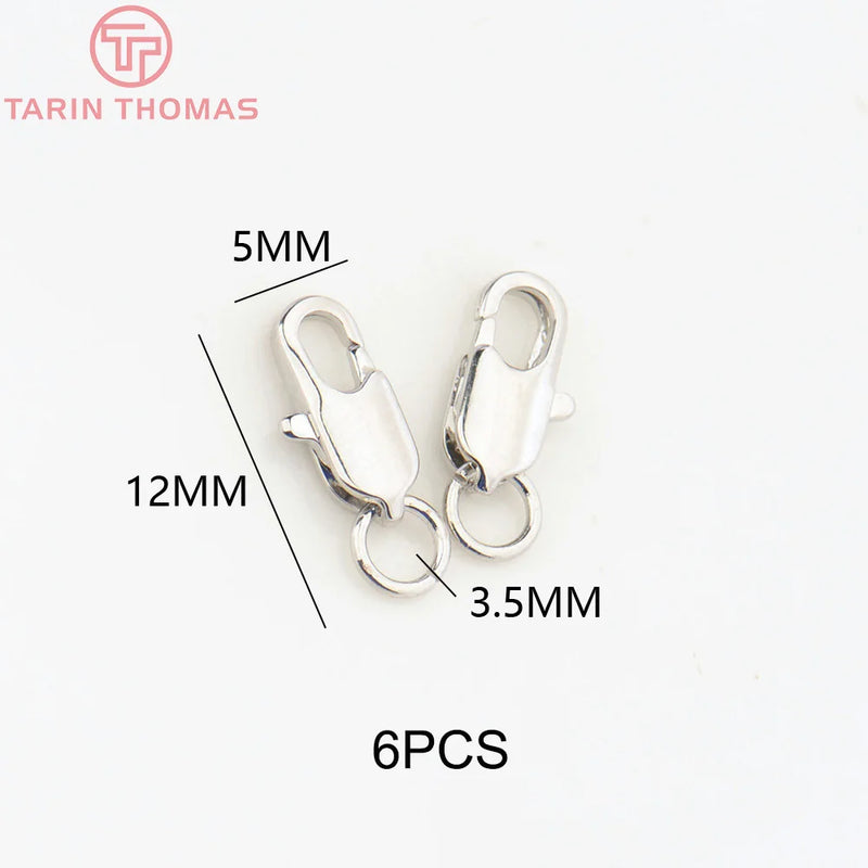 (3310) 15.6x9.6MM Hole 2MM 24K Gold Color Brass Lobster Clasps for Charms Pendants High Quality DIY Jewelry Making Findings