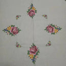 Handmade Rose flower Cross stitch cotton white table cover cloth towel Christmas tablecloth wedding party home New Year decor