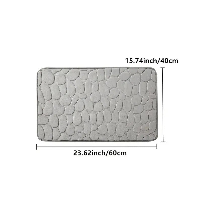 Foot Mat Coral Fleece Floor Mat Household Memory Foam Embroidered Bathroom Thickened Absorbent Floor Mat Door