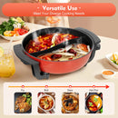 6L Household Hot Pot 1360W 220V Electric Boiling Pot Frying Pan Stew Pot 2 Compartments Non Stick Hotpot Temperature Adjustable