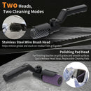 Built-in 4000mAh rechargeable battery with 3 adjustable speed modes. The rotating cleaning head delivers powerful scrubbing force to remove burnt grease, charred residue and food debris on grills without strenuous manual brus