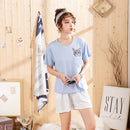 Hot sale Summer Shorts Pajama Sets for Women Short Sleeve Sleepwear Cute Girls Cartoon Pyjama Homewear Pijama Mujer Home Clothes