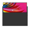 WUAWE 16.1" Portable Monitor Sleeve Bag, PU Leather Case for Travel Monitor Laptop, Black