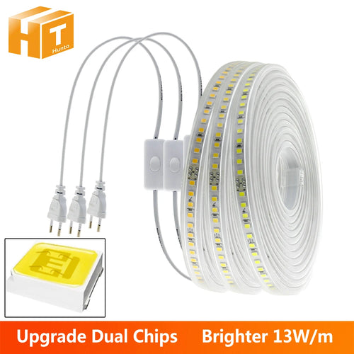 Neu eingetroffen 220V LED-Streifen 4040 Hohe Sicherheit Hohe Helligkeit 120LEDs/m 13W/m Wasserdichter flexibler LED-Streifen Das beste LED-Lichtband.