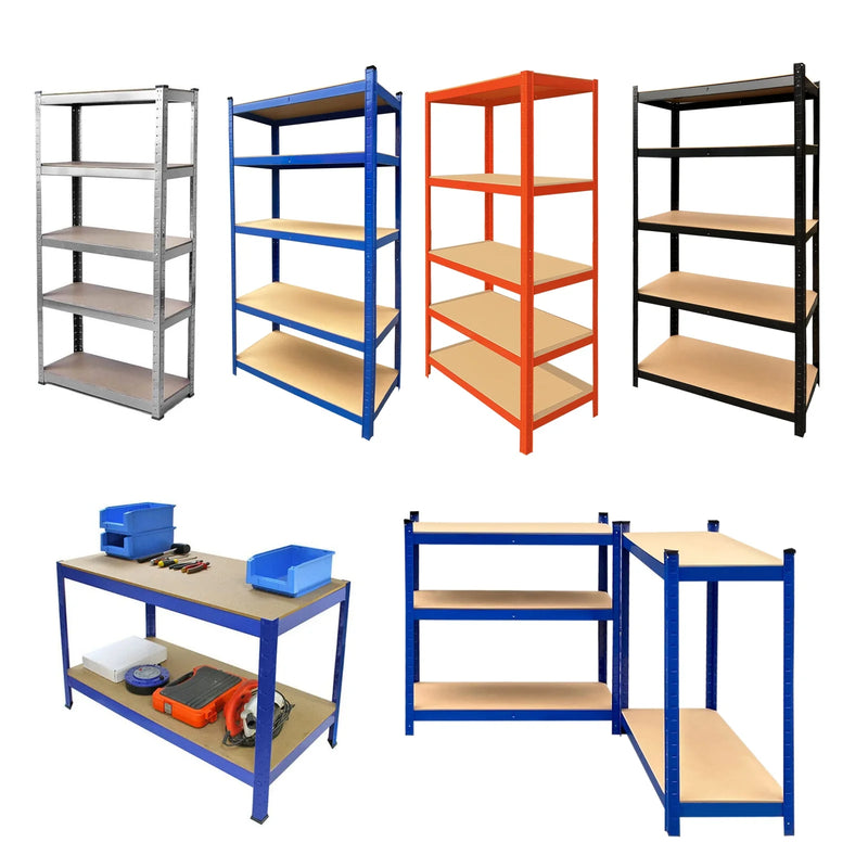 5 Tier Garage Shelves Metal Storage Shelves Rack,Heavy-Duty Shelving Units,Boltless Assembly for Warehouse Office,875kg Capacity