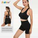 Frete grátis Jcolour Conjunto de Top e Shorts Esportivo Feminino, Respirável e de Secagem Rápida para Yoga e Corrida