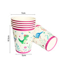 Cartoon Pink Dinosaur Birthday Party Decorations Disposable Tableware Plate Cup 3D Dinosaur Balloon for Girls Baby Toys Supplies