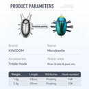 Kingdom Microbeetle Artificial Topwater Insect Fishing Lure 1.8g 3.3g Treble Hook 14# 12# Floating Wobblers Insect bait Notobug