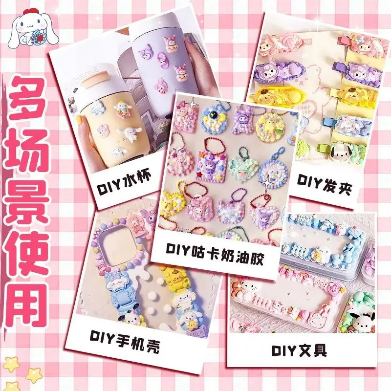Sanrio Anime 3D Decoration Sticker Cute Cartoon Kuromi Melody DIY Phone Case Water Cup Accessories Material Pack boys Girl Gift