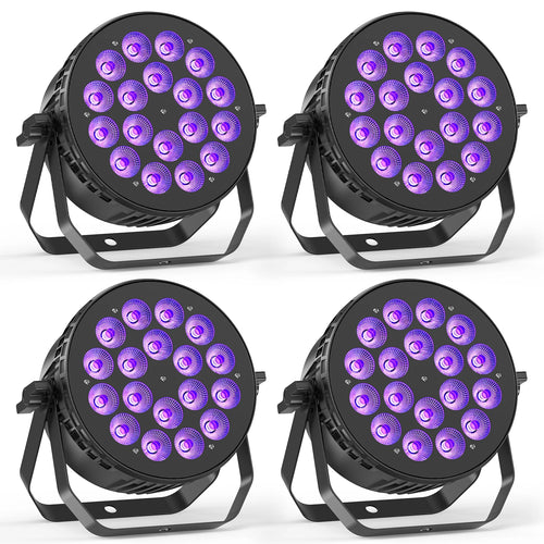 The Chroma Array | U'King 4-Piece 18x8W RGBW DMX512 LED Stage Par System