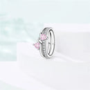 Neue Valentinstagsringe Süße Rosa Zirkon Prinzessin Schleifen Größe 7-9 Für Frauen 925 Silberring Romantischer Feiner Schmuck Geburtstagsgeschenk