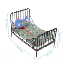 1Set 1:12 Dollhouse Iron European Bed Mini Cradle with Mattress Cushion Ornaments Miniature Furniture Bedroom Decor Toy