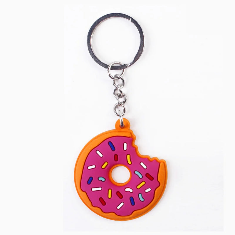 Creative Sweet Donut Keychain Party Favors Kids Food Pendant Keyrings Bag Pack Ornaments Keychain Accessories Gifts