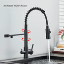 The Double Stream | Brass Kitchen Faucet With Built-In Water Filter