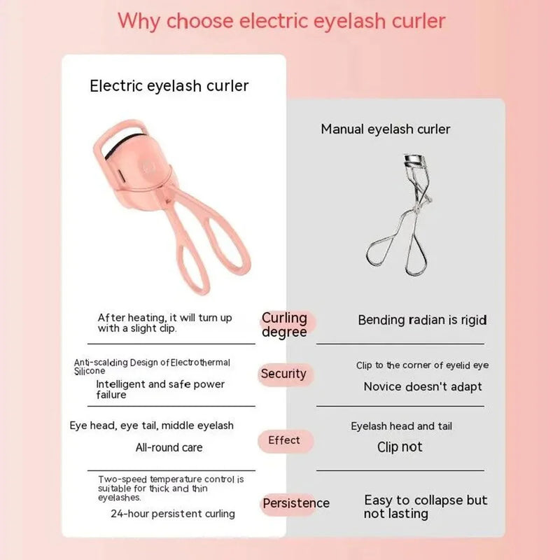 Eyelash Curler Electric Heated Comb Eye Lash Perm Long Lasting Eyelashes Curls Thermal Eyelash Curler Portable Makeup Tools