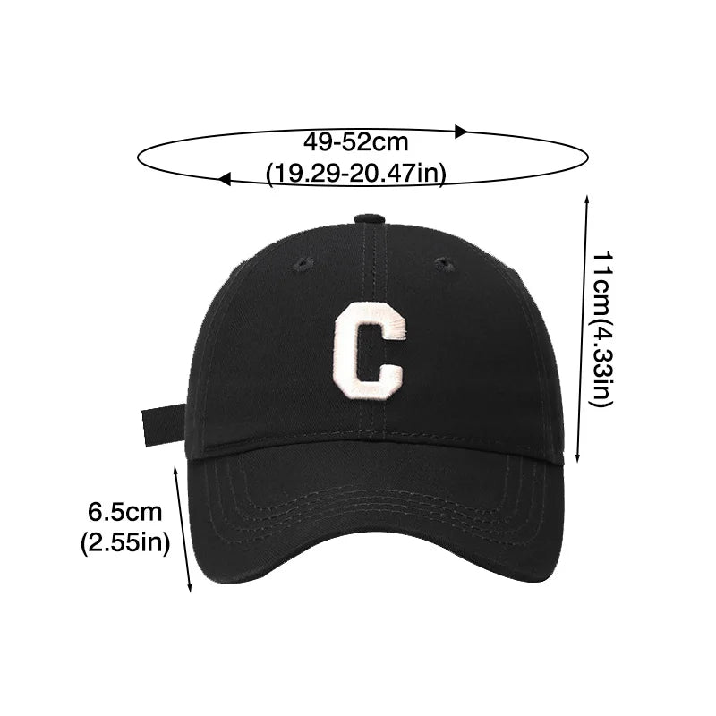 C Letter Children Baseball Hat Fashion Embroidery Kids Duck Tongue Cap Summer Outdoor Sun Visors Cotton Casual Girl Boy Bonnet