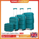 Kono Large Suitcase Hard Shell Travel Trolley 4 Spinner Wheels Lightweight Polypropylene Check in Luggage with TSA Lock