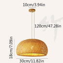 Bamboo Rattan Hand-Woven Pendant Light Boho Rustic Chandelier Beige Ceiling Light for Kitchen Island Dining Bedroom Living Room