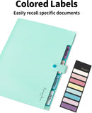 Expandable File Folder, Letter Size Organ Organizer, 5 File Pockets, Portable Organizer for School Office Supplies