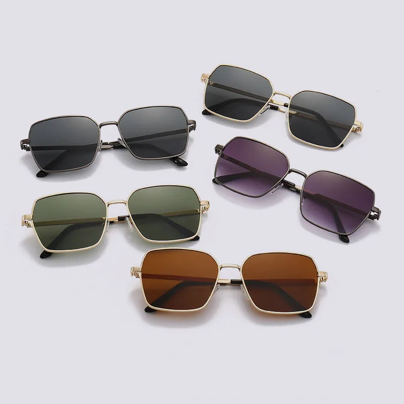 Fashion Large Frame Sunglasses Women Metal Retro Men Sun Glasses UV400  Luxury Designer Eyewear  Gafas De Sol Para Hombre