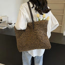 Straw Woven Tote Bags Casual Large Luxury Design Capacity Handbag Beach Shoulder Simple Women's Bag Shopping Summer bolsos