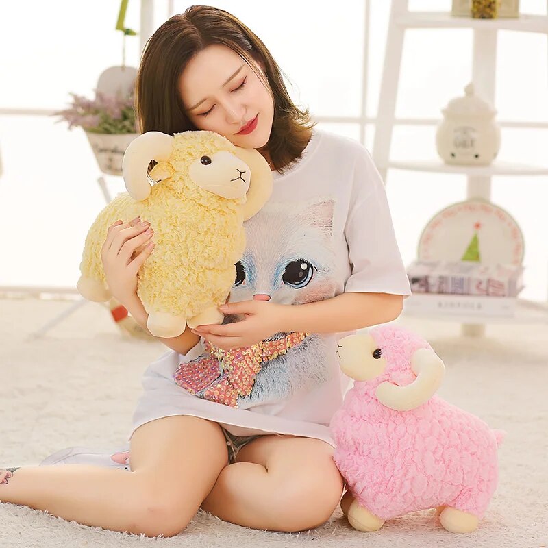 25~55cm Simulated Stuffed Sheep Doll Standing Colorful Grassland Animal Soft Plush Toy Boys Girls Xmas Gift