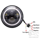 2Pcs 7 Inch Round 280W LED Headlight Halo Angle Eyes DRL Turn Signal Light for Jeep Wrangler JK LJ TJ CJ 97-18