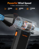 WOLFBOX MF50 Electric Air Duster Air Blower-110000RPM Super Power, Rechargeable 3-Gear Brushless Motor for Car/PC/Home/Outdoor