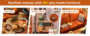 Robotime 3D Puzzle Super Store Cozy Living Lounge Plastic DIY Miniature House Kit LED Building Blocks for Adults Women