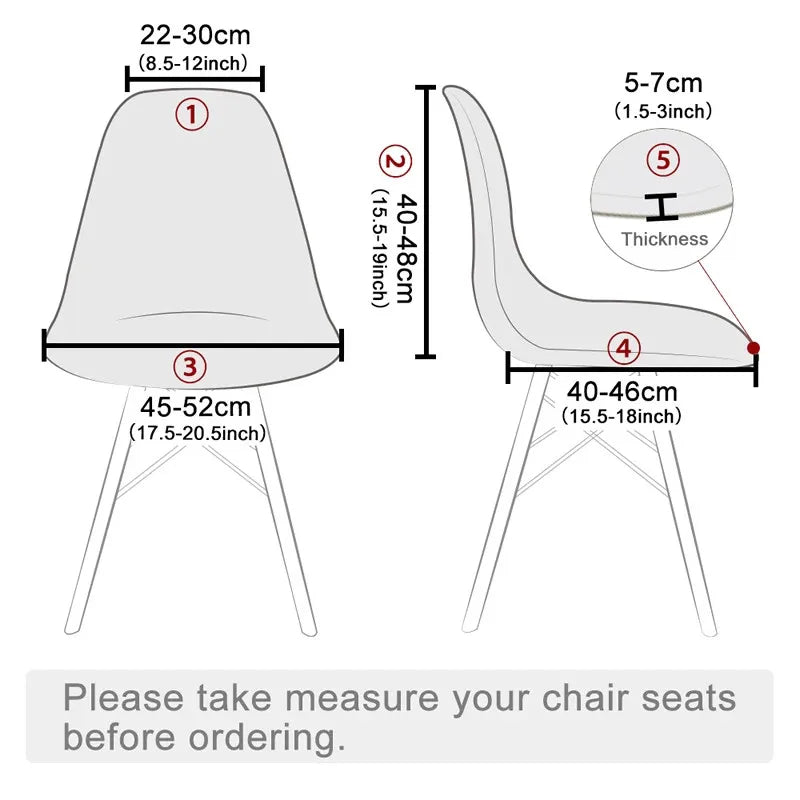 Shell Chair Cover Fashion nordic christmas cover Elastic Armless Scandinavian Chair Kitchen Bar Seat Cushion Furniture protect