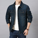 casual denim jacket, spring and autumn style Jeans Coat for Men Light Denim jacket, men's multi bag retro denim jacket