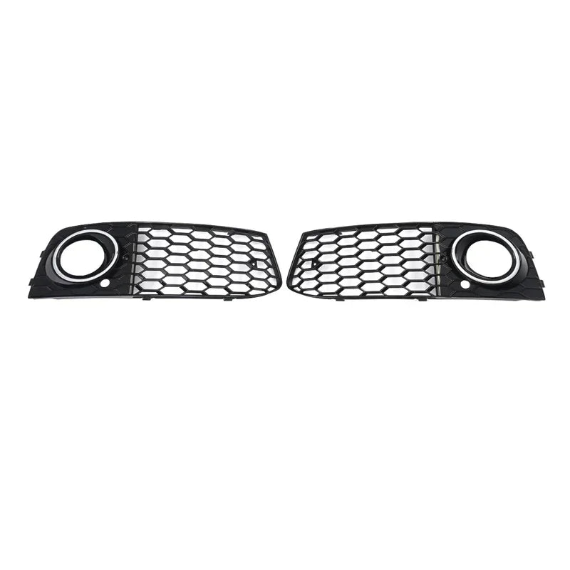 Front Bumper Fog Light Lamp Mesh Grille Honeycomb Cover For Audi A4 B8 2009-2012
