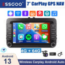 ESSGOO 7in Android 14 Auto CarPlay Car Stereo Radio GPS Navi WIFI RDS FM ASP BT for VW Golf 5 6 Passat B6 B7 Polo Touran Tiguan