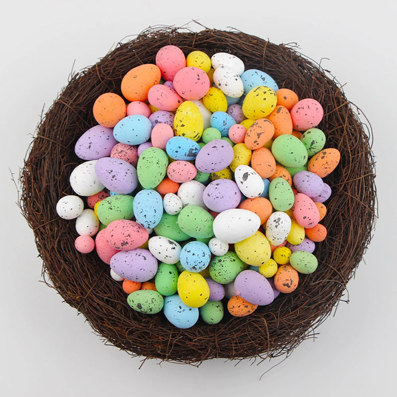 20/50/100pcs Easter Eggs Decoration,Fake Foam Eggs,Painted Bird Pigeon Eggs,DIY Easter Craft Wreath