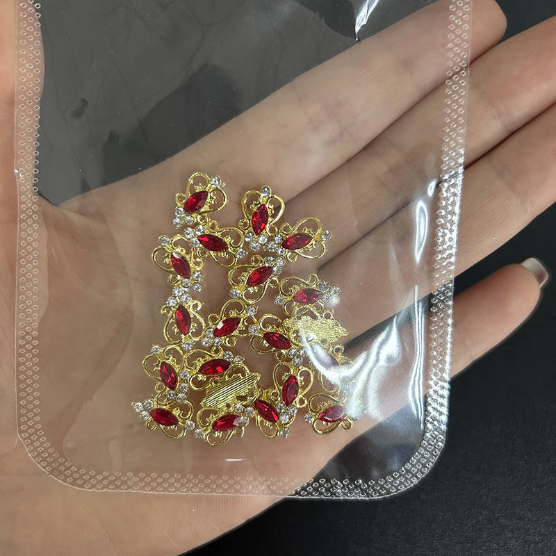 3D luxury zircon Star cross Nail Metal Charms 10pcs mermaid  bead nail jewelry  11*18mm Aolly Nail Art Crystal Gems Decorations