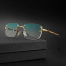 New Rimless Metal Frame Gradient Men's Sunglasses Punk Luxury Women's Eyewear Small Rectangle Sun Glasses for UV400 Driving