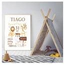 Poster Nursery Art Print Animal Canvas Painting Wall Picture Nordic Kid Boy Bedroom Decoration Personalized Baby Birth Custom