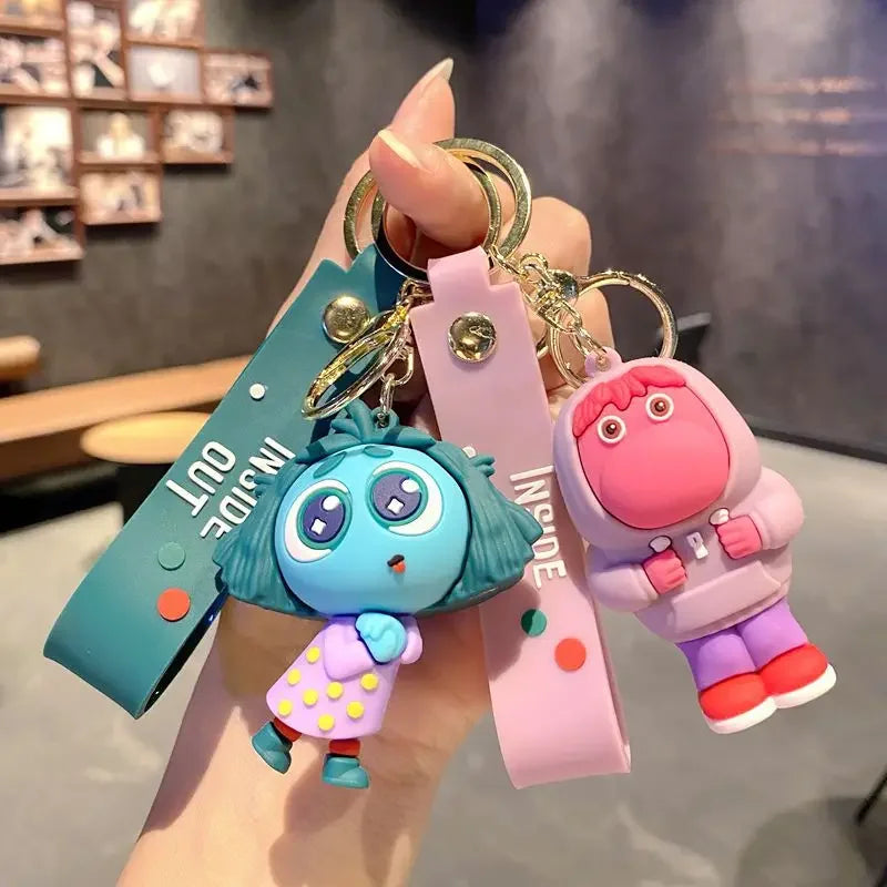 New Inside Out 2 Keychain Figure Toy Joy Sadness Anger Disgust Fear Doll Anime Bag Keyring Toy Christmas Gifts