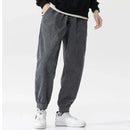 2026 Spring New Casual Loose Corduroy Solid Color Harem Pants Man Pockets All Match Fashion Male Trousers Streetwear Clothes
