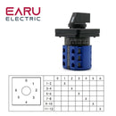 LW26-20 Electric 2/3/4/6/7 Position Silver Contact 20A 660V 3 Poles Control Universal Rotary Changeover Cam Switch LW28-20