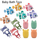 Baby-Badespielzeug Süßer schwimmender Clownfisch Aufzieh-Wasserspielzeug Badezimmer Kleinkind Silikon-Sprenger Badewanne Tier Kinder Spielzeug