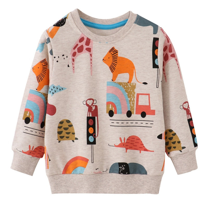 Boys Clothing Cotton Sweatshirts for Autumn Winter Tops Children Hoody Shirts Cartoon Printed Kids Sport Sweaters Boys Girl