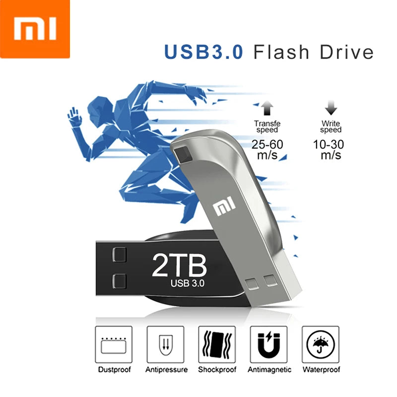 Original Xiaomi Pen Drive 2 TB USB 3.0 Flash Metal Drive 1TB Large Capacity High-Speed Transfer Storage Waterproof Memory U Disk