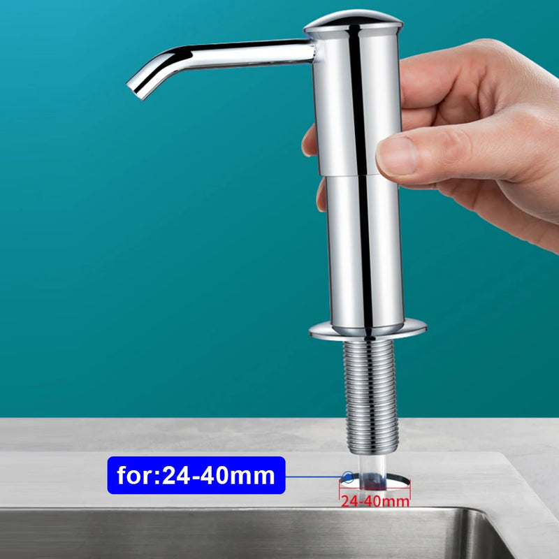 Kitchen Sink Soap Dispenser Upgraded Extended Tube Pump Dispenser Sink Countertop installation for Detergent and Hand Sanitizer