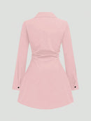 Autumn New Arrivals Plus Size Women's Casual Slimming Waist-Defining Long-Sleeved Shirt Dress For Everyday Wear and Office