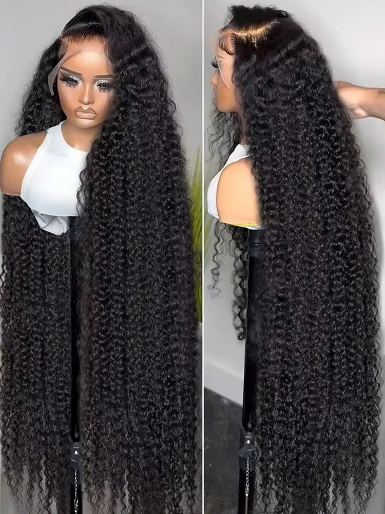250 Density 13x6 HD Lace Front Human Hair Wigs 30 40 Inch Deep Wave 13x4 Curly Lace Frontal Wig Brazilian For Black Women
