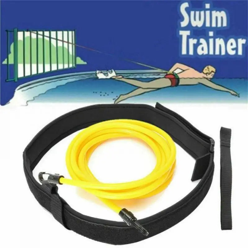 4M Adjustable Swim Training Resistance Belt High Quality Elastic Rope Swim Pool Safety Training Band Latex Tubes Exerciser