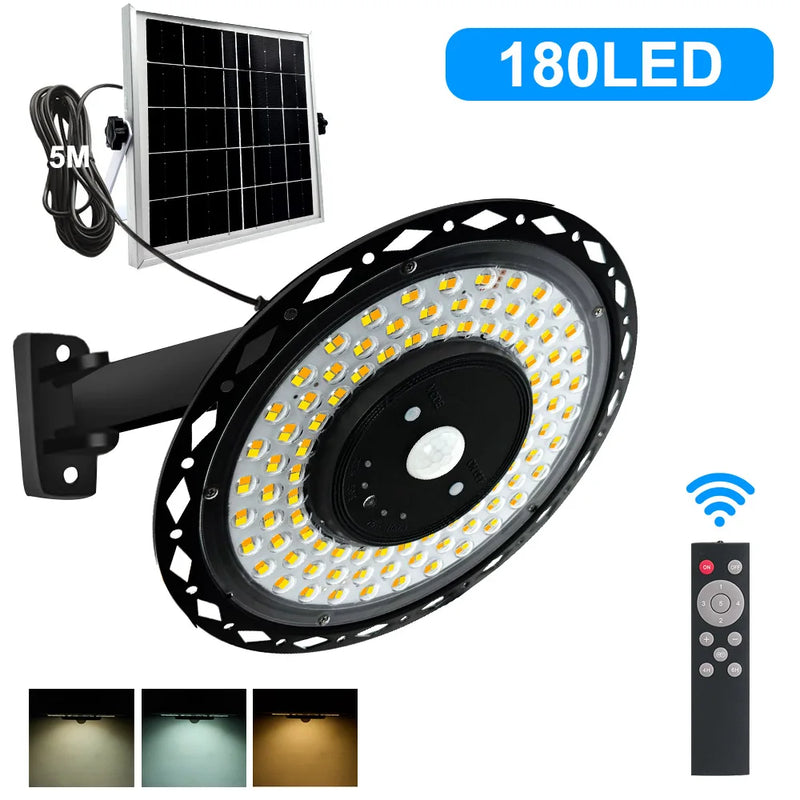 Solar Shed Light Indoor Outdoor 5 Modes 180LED Waterproof Motion Sensor Solar Wall Light With Remote For Barn Gazebo Yard Garage