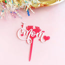 Best Mom Mother's Day Party Cake Topper Pink Red Love You Mum Acrylic Cake Topper for Mommy Birthday Party Cake Decorations Gift